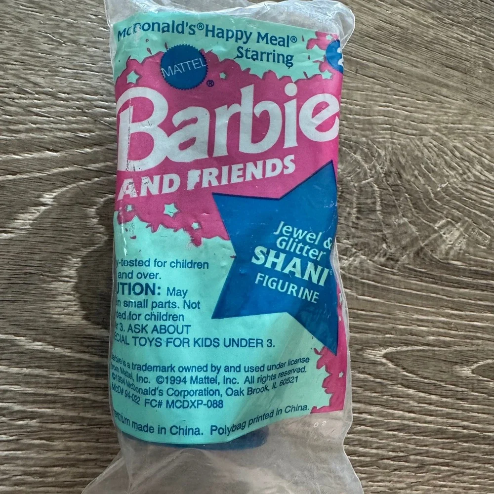 Vintage 1994 McDonalds Happy Meal Barbie Shani Jewel Glitter Figurine Sealed